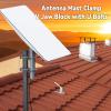 Superbat Double Antenna Mast Clamp 2-Sets Antenna Mast to Mast Clamp V Jaw Block with U Bolts,Heavy Duty Mast to Mast Mount Bracket Kit for Outside Antennas,Flag Pole,Umbrella Parasols view 4
