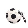 Silicone Case Compatible with AirPods 1st/2nd Generation Charging Case Shockproof Protective Cover Anti-Scratch Rubber Bumper Case Creative Football Exact Fit Replacement Case with Carabiner view 1