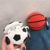 Silicone Case Compatible with AirPods 1st/2nd Generation Charging Case Shockproof Protective Cover Anti-Scratch Rubber Bumper Case Creative Football Exact Fit Replacement Case with Carabiner view 3
