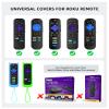 3Pcs Cover for Roku Remote with Cat Ears Design, Silicone Skin Case Compatible with Hisense/TCL Roku TV, Steaming Stick/Express, Universal Replacement Controller. Glow in The Dark Green Yellow Pink view 2