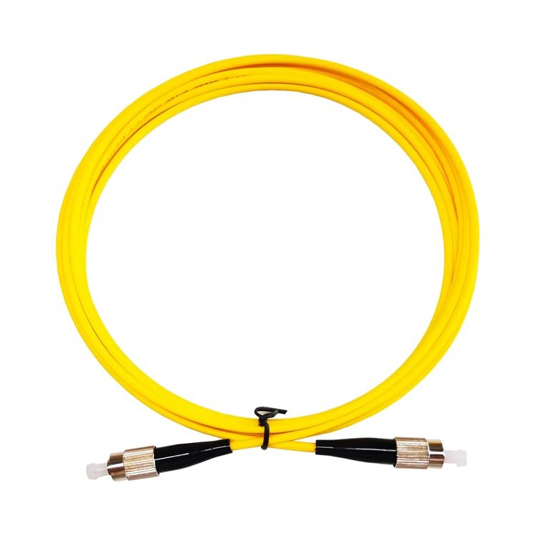 Single Mode Single Core Fiber Optic Patchcord FC-FC Single Mode Fiber Optic Fiber Patchcord Pigtail Patchcord Fiber Optic Cable Yellow Single Length : 20m