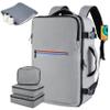 AMYMOONER Extra Large Travel Backpack for Men Women Airline Approved Carry On Backpack with USB Charging Port & Luggage Strap, 17 Inch Laptop Backpack for College Weekender Business Grey view 1