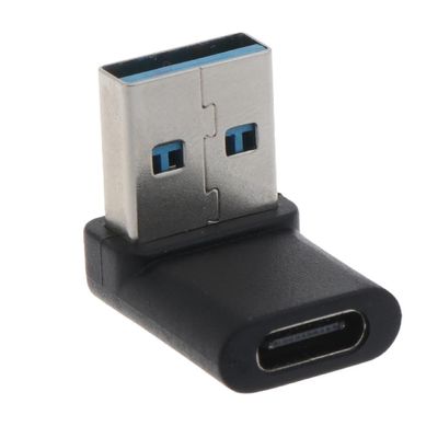 Acinkeety USB 3.0 Male to Type C Female Connector Converter Adapter Type-c Data Transfer 10Gbps Converter 90 Degree Right Angled USB C Adapter High-Speed Data Transfer