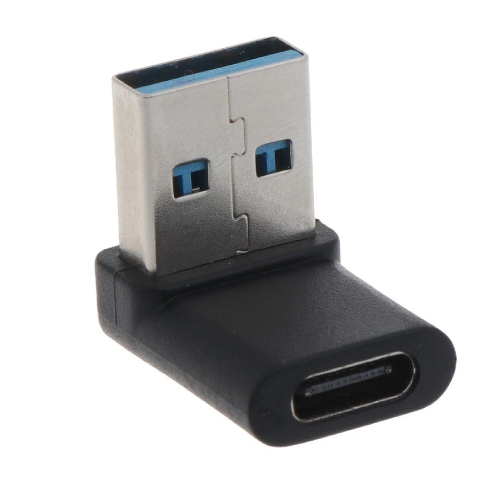 Acinkeety USB 3.0 Male to Type C Female Connector Converter Adapter Type-c Data Transfer 10Gbps Converter 90 Degree Right Angled USB C Adapter High-Speed Data Transfer