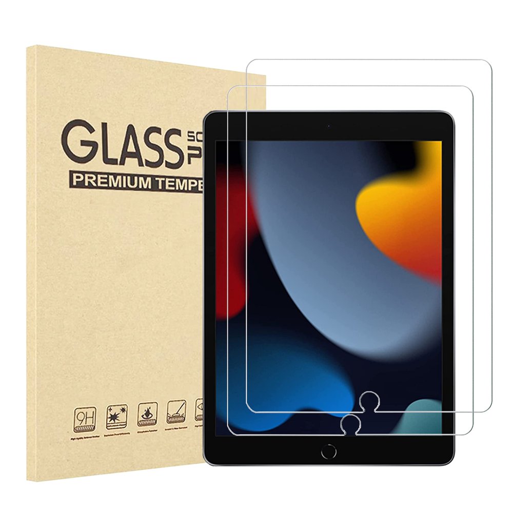 2 pack -Tempered Glass film for iPad 10.2-inch (2021/2020/2019 Model, 9th/8th/7th Generation),Screen Protector, Note-taking well.