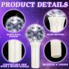 Baquler 12 Pcs LED Light up Wand Disco Ball, 3 Flash Modes,Colorful view 3