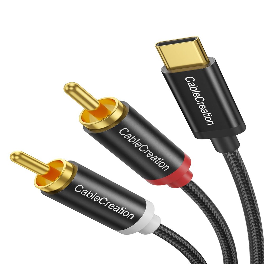 CableCreation USB C to RCA Audio Cable 3.3FT, Type-C to 2 Male Y RCA Splitter, RCA to USB C for iPhone 15 Series, Tablet, Home Theater, DVD, Amplifier, Speaker, Car Stereo, Samsung Galaxy S23