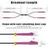 15 Feet (5 Meters) Armored OM4 LC to LC Fiber Patch Cables, 10gb/40gb/100gb Multimode LC Fiber Optic Cable Indoor/Outdoor, Duplex MMF 50/125m LC, LSZH Black OD-3.0mm, Length Options: 5m~500m view 4