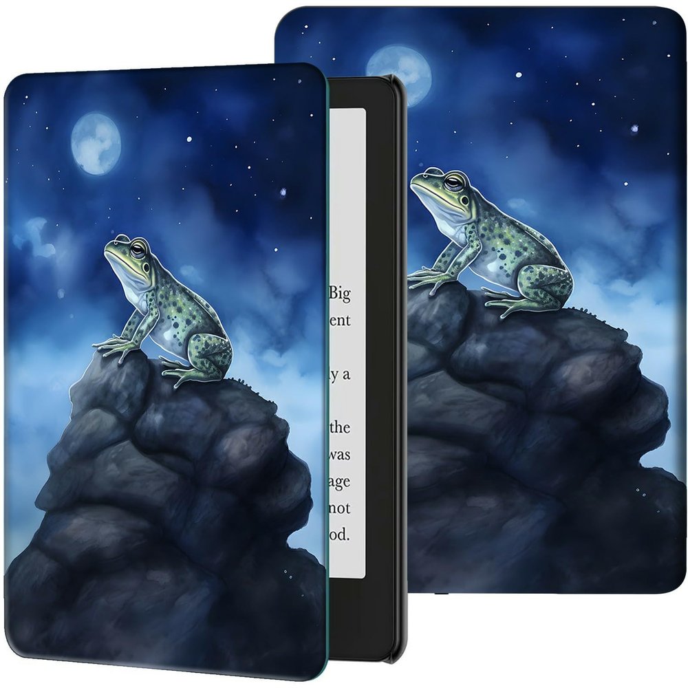 Case for 6.8" Kindle Paperwhite (11th Generation-2021) & Signature Edition PU Leather Slim Smart Cover with Auto Wake/Sleep for Kindle Paperwhite 2021 E-Reader, Cute Frog