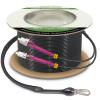 1000 Feet (300 Meters) Armored OM4 LC to LC Fiber Patch Cables, 10gb Multimode LC Fiber Optic Cable Indoor/Outdoor with Pulling Eye Kit Installed on one end, Duplex MMF 50/125m LC Jumper, Black view 1