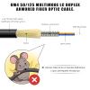 1000 Feet (300 Meters) Armored OM4 LC to LC Fiber Patch Cables, 10gb Multimode LC Fiber Optic Cable Indoor/Outdoor with Pulling Eye Kit Installed on one end, Duplex MMF 50/125m LC Jumper, Black view 2