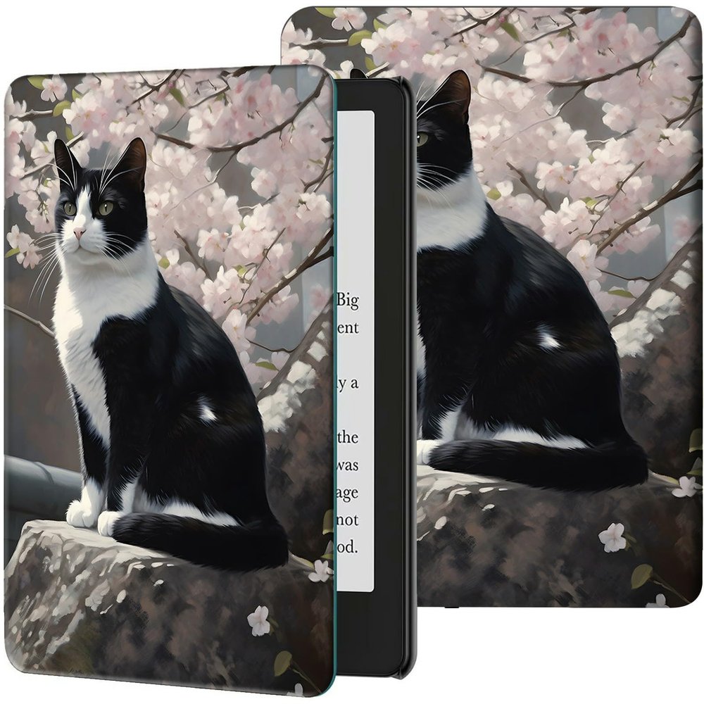 Case for 6.8" Kindle Paperwhite (11th Generation-2021) & Signature Edition PU Leather Slim Smart Cover with Auto Wake/Sleep for Kindle Paperwhite 2021 E-Reader, Cat