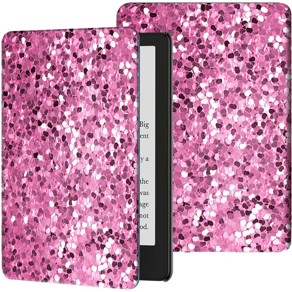 GFRGTFHYT Case for 6" Kindle (11th Generation, 2024/2022 Release) Slim PU Leather Adjustable Multi-Angle Smart Shell Cover with Auto Wake/Sleep for Kindle 2024/2022 11th Gen e-Reader,Pink Glitter