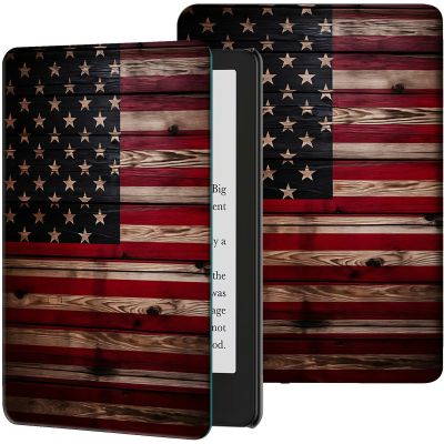 Case for 6.8" Kindle Paperwhite (11th Generation-2021) & Signature Edition PU Leather Slim Smart Cover with Auto Wake/Sleep for Kindle Paperwhite 2021 E-Reader, American Flag