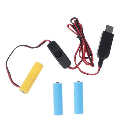 Acinkeety USB to 4.5V AA Battery Replace 3 AA Batteries for Toothbrush Lamp Toy AA Battery Adapter with Switch Lr6 Am3 Battery Adapter