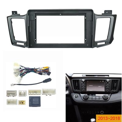 10.1'' Car Radio Stereo Fascia Frame Panel Trim w/Power Harness Cable Cord (16pin) for Toyota RAV4 2013 14 15 16 17 18 Mounting Frame