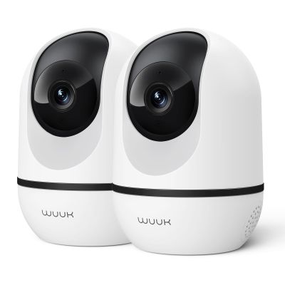 WUUK 4MP Indoor Security Camera, Pan Tilt Cam for Baby/Elder/Dog/Pet, Wi-Fi Home Security, Motion Detection & Tracking, Night Vision, 2-Way Audio, Compatible with Alexa & Google Home (2 Pack)