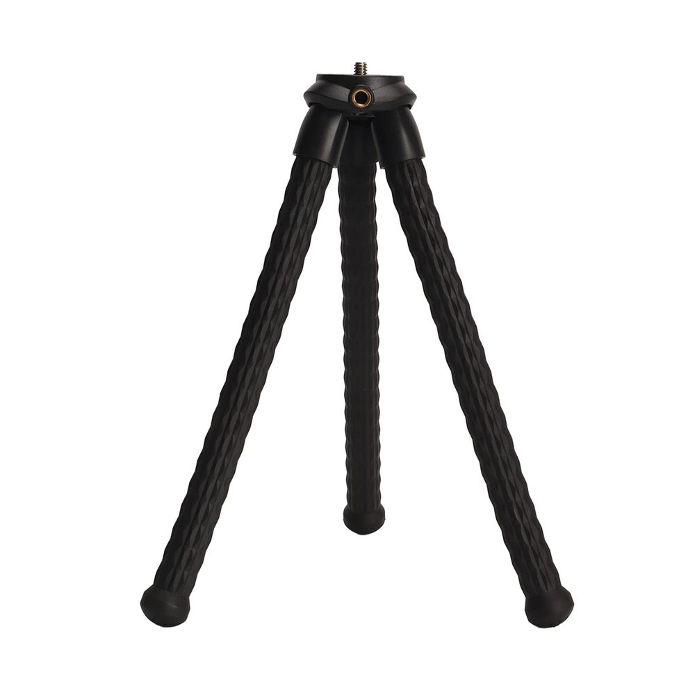 Mini Flexible Tripod Stand,1/4 Inch Screw Portable Tripod with Hidden Phone Holder Cold Shoe Mount for Camera Phone