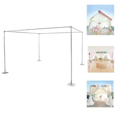 10ftx10ftx10ft Adjustable Portable Pipe and Drape Backdrop Stand Decoration Frame for Wedding Centerpieces Parties Photo Studio Photography Background Support System Stage Trade Show Display