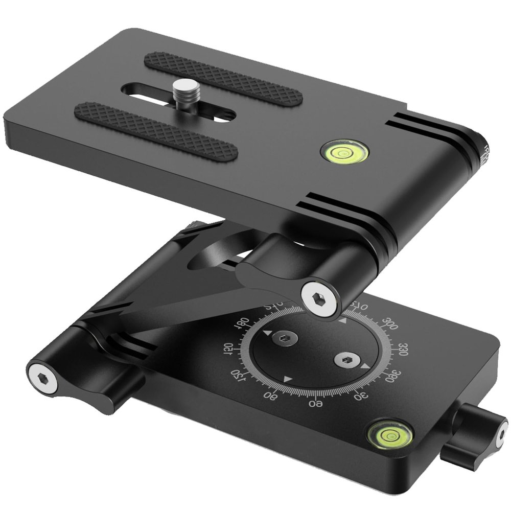 Universal Z Flex Tilt Head - Flexible Pan & Tilt Z Bracket Mount Connects to Monopod Slider Rail | Multi-Angle Tripod Head Fits Most DSLR Camera Canon Nikon Sony for Photography Loads 8.8lb