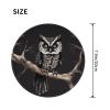 Late Night Owl Round Mouse Pad Waterproof Non-Slip Rubber Base for Office Laptop,Laptop Wireless Mouse Home Office Travel 4 Pcs view 3