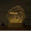 Night Light for Kids Room Personalized, Nursery Room Decor, Custom W/Name, Bedside Lamp, Birthday Gifts for Boys and Girls, Dinosaur view 1