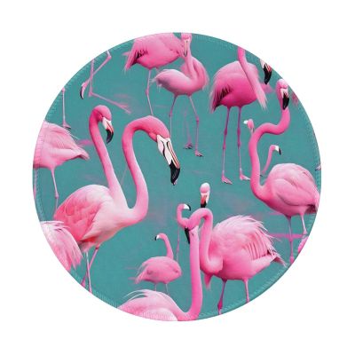 A Flock of Flamingos Round Mouse Pad Waterproof Non-Slip Rubber Base for Office Laptop,Laptop Wireless Mouse Home Office Travel 4 Pcs