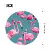 A Flock of Flamingos Round Mouse Pad Waterproof Non-Slip Rubber Base for Office Laptop,Laptop Wireless Mouse Home Office Travel 4 Pcs view 3