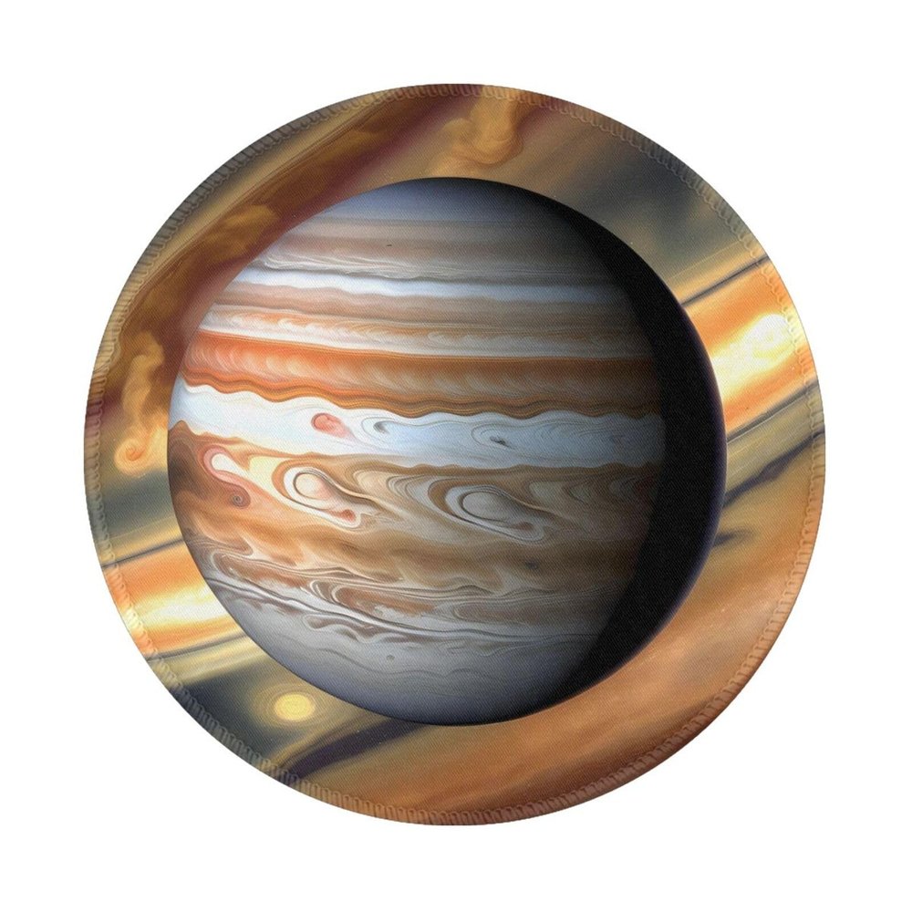 Jupiter Landscape Round Mouse Pad Waterproof Non-Slip Rubber Base for Office Laptop,Laptop Wireless Mouse Home Office Travel 4 Pcs