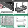Multi-Model Under Desk Cable Management 2 Pack Metal Under Desk Wire Management Tray Clamp Mount Under Table Cord Management No Damage The Desk White view 4