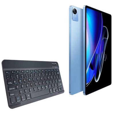 BoxWave Keyboard Compatible with Realme Pad X - SlimKeys Bluetooth Keyboard, Portable Thin with Chiclet-Style Keys - Jet Black