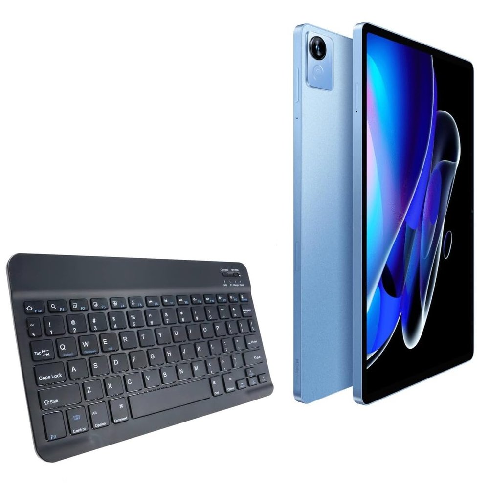 BoxWave Keyboard Compatible with Realme Pad X - SlimKeys Bluetooth Keyboard, Portable Thin with Chiclet-Style Keys - Jet Black