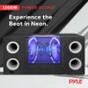 12" 1200W Car Audio Subwoofer - 2 Way Neon Bandpass Speaker System w/Blue Lights, DC 12V Input/4 Ohm/32Hz-1KHz Freq.Res w/Plexi-Glass Front Window & Silver Polypropylene Cone view 2
