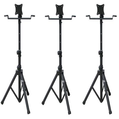 Audio2000'S S420Y3 Three-Pack Portable Flat Screen Panel LCD LED TV Monitor Stands Each with Foldable Tripod Legs, Each Including a 100 X 100 mm Standard VESA Mounting Plate (Total Three S420Y Stands)