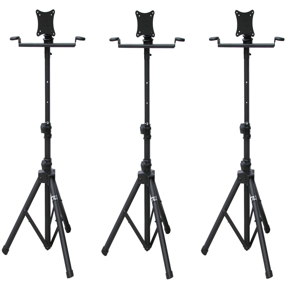 Audio2000'S S420Y3 Three-Pack Portable Flat Screen Panel LCD LED TV Monitor Stands Each with Foldable Tripod Legs, Each Including a 100 X 100 mm Standard VESA Mounting Plate (Total Three S420Y Stands)