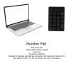 Serounder USB Numeric Keypad 18 Key Number Keypad Keyboard for Laptop Notebook PC Computer with Plug and Play, Small and Compact Design (Black 1000 to 2000W) view 2