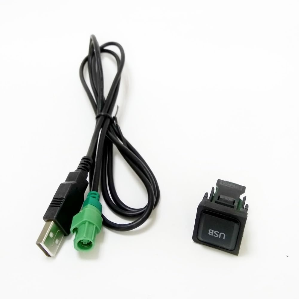 DEUSES [Replacement car Parts] RCD510 RNS510 RNS315 RCD310 RCD300 Car AUX USB Adapter Audio Cable Switch Plug for Volkswagen for Passat CC for Golf Polo [Replacement] (Color : Green USB Set)
