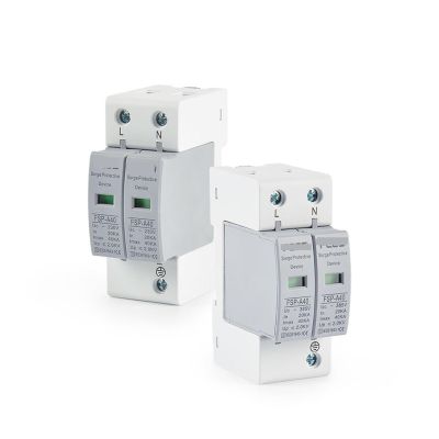 AC SPD Lightning Protector,2P Din Rail Solar PV Low Voltage 230V 275V 20KA-40KA Surge Arrester Device Lightning Protection (Color : 2P 230VAC, Size : 20kA-40kA)