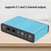5.1 Channel USB Sound Card, Analog Play Recording External Sound Card for PC Laptop Computer with Multiple Interfaces, 48kHz Sampling Rate (Blue) view 4