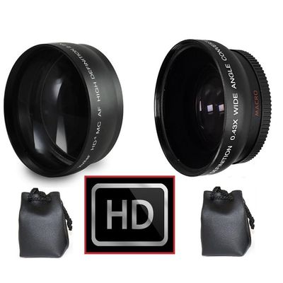 2-Pc Hi-Def Telephoto & Wide Angle Lens Kit for Sony Alpha A5100 ILCE-5100 (40.5mm Compatible)