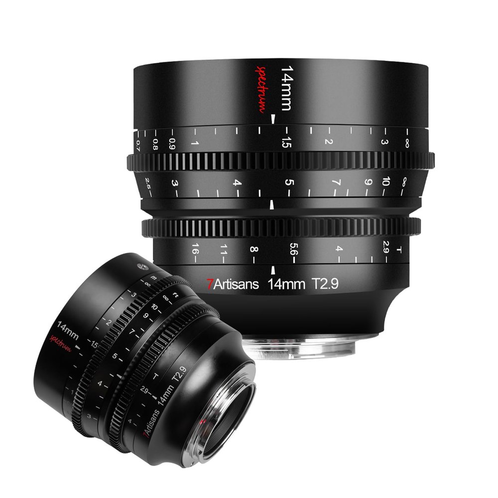 7artisans 14mm T2.9 Cine Lens for Canon EOS-R,Full Frame Prime Mirrorless Camera Lenses,114 Wide Angle,270 Focusing Stroke, for R, for Canon RP, R5, R6