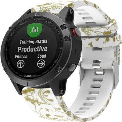 Chainfo compatible with Garmin EPIX/Forerunner 955 / Forerunner 935 / Instinct/Fenix 5 Watch Band, Waterproof Soft Silicone Replacement Strap for All Seasons NO231110 (Pattern 6)
