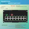 Zhpuostd 16 Ports PoE Managed Gigabit Industrial Ethernet Switch,with 16 10/100/1000Mbps RJ45 Ports,2-Layer, CLI, Web, IP40, -40C to 80C (-40F to 176F) Operating DIN Rail Ethernet Switch view 2
