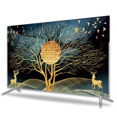 32-75 Inches TV Cover, Polyester Dust Proof TV Screen Protector Cover Fabric for LCD LED, Indoor Bedroom Living Room Decoration Smooth Soft Dust Cover With Painting Printing (Size : 70in)