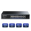 16 Port Gigabit PoE Switch,AUMOX PRO SG518P 18 Ethernet Unmanaged PoE with 2 Gigabit Uplink 250W,Plug and Play,Sturdy Metal Desktop, Wall Mount or Rackmount Network Switch, 802.3af/at Compliant view 2