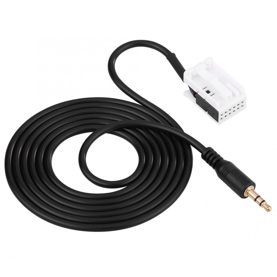 DEUSES [Replacement car Parts] 12pin Car 3.5mm Male Audio AUX Input Adapter Cable for Mercedes for Benz W203 C Class W169 W245 W209 X164 W164 W221 W251 R230 [Replacement]