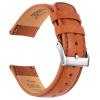 SEURE Quick Release Watch Band,Top Genuine Leather Watch Straps 19mm 20mm 21mm 22mm 24mm for Men and Women (22mm, Light brown-Silver) view 1