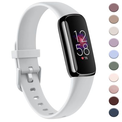 AK Sport Band Compatible with Fitbit Luxe Bands for Women Men, Soft Silicone Replacement Sport Straps Wristbands for Fitbit Luxe Fitness and Wellness Tracker (Small,Light Gray)