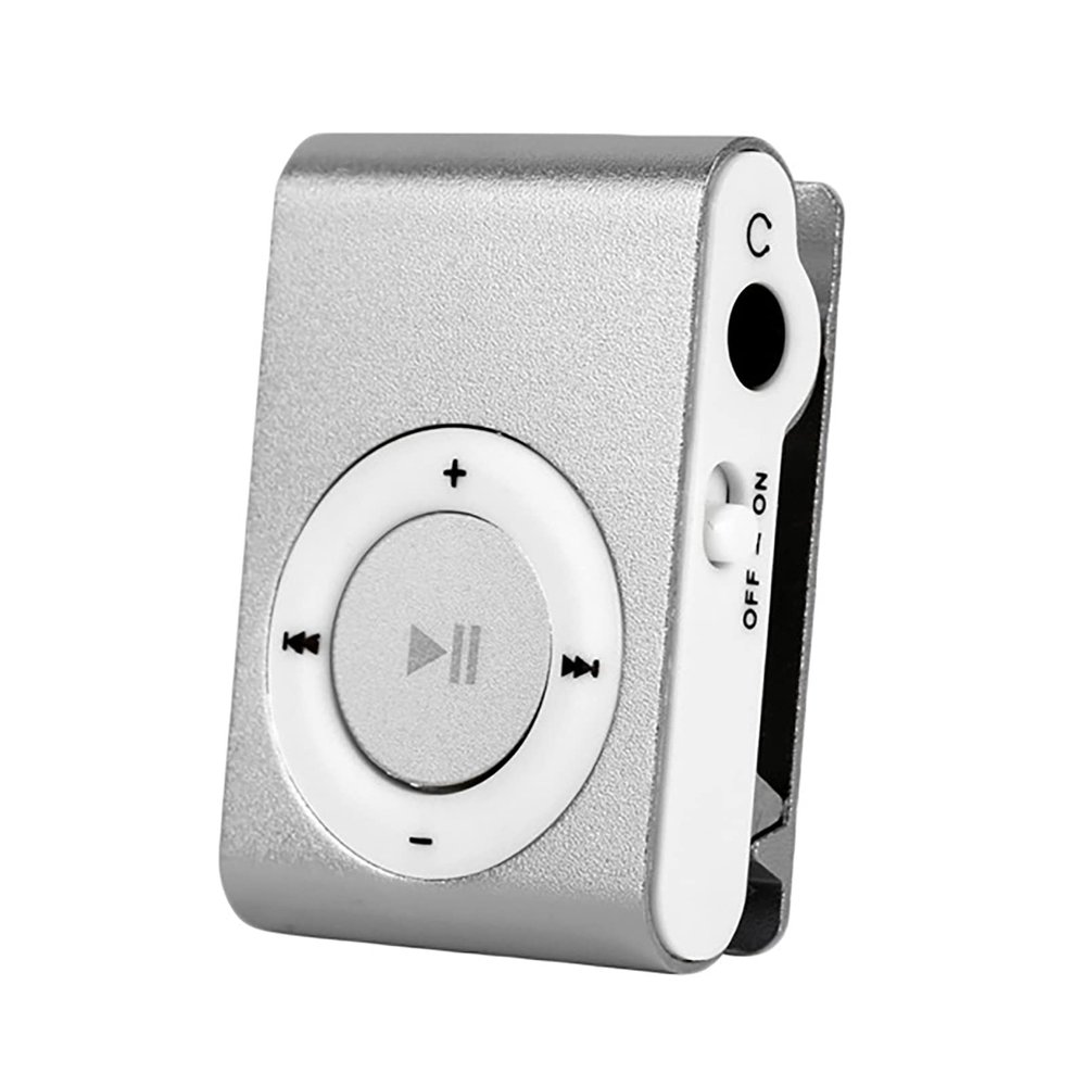 Ulafbwur MP3 Player, 8GB Memory, Portable MP3 Player with TF Card Slot, Metal Clip, USB, Sport Digital Music Walkman for Running, Silver