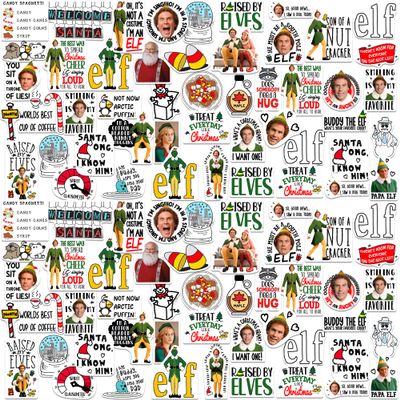 Elf Doodle 100ct Vinyl Large Deluxe Stickers Variety Pack - Laptop, Water Bottle, Scrapbooking, Tablet, Skateboard, Indoor/Outdoor
